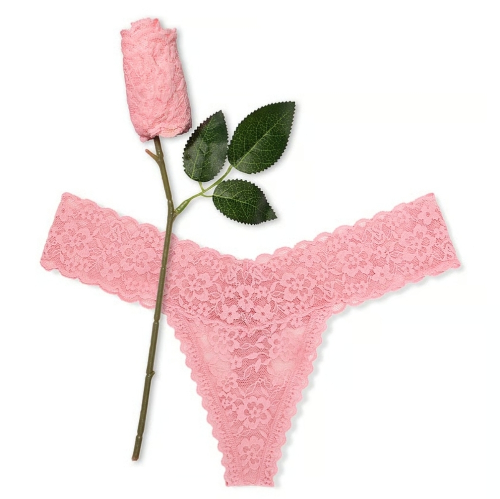 Victoria's Secret Lace Rose Valentine Gift Thong Panty.